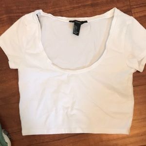 Never worn Forever 21 Crop top in white size s